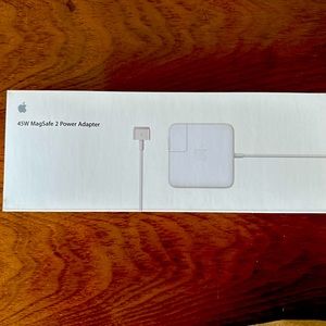 NWT Apple 45W MagSafe 2 Power Adapter with Magnetic DC Connector in White